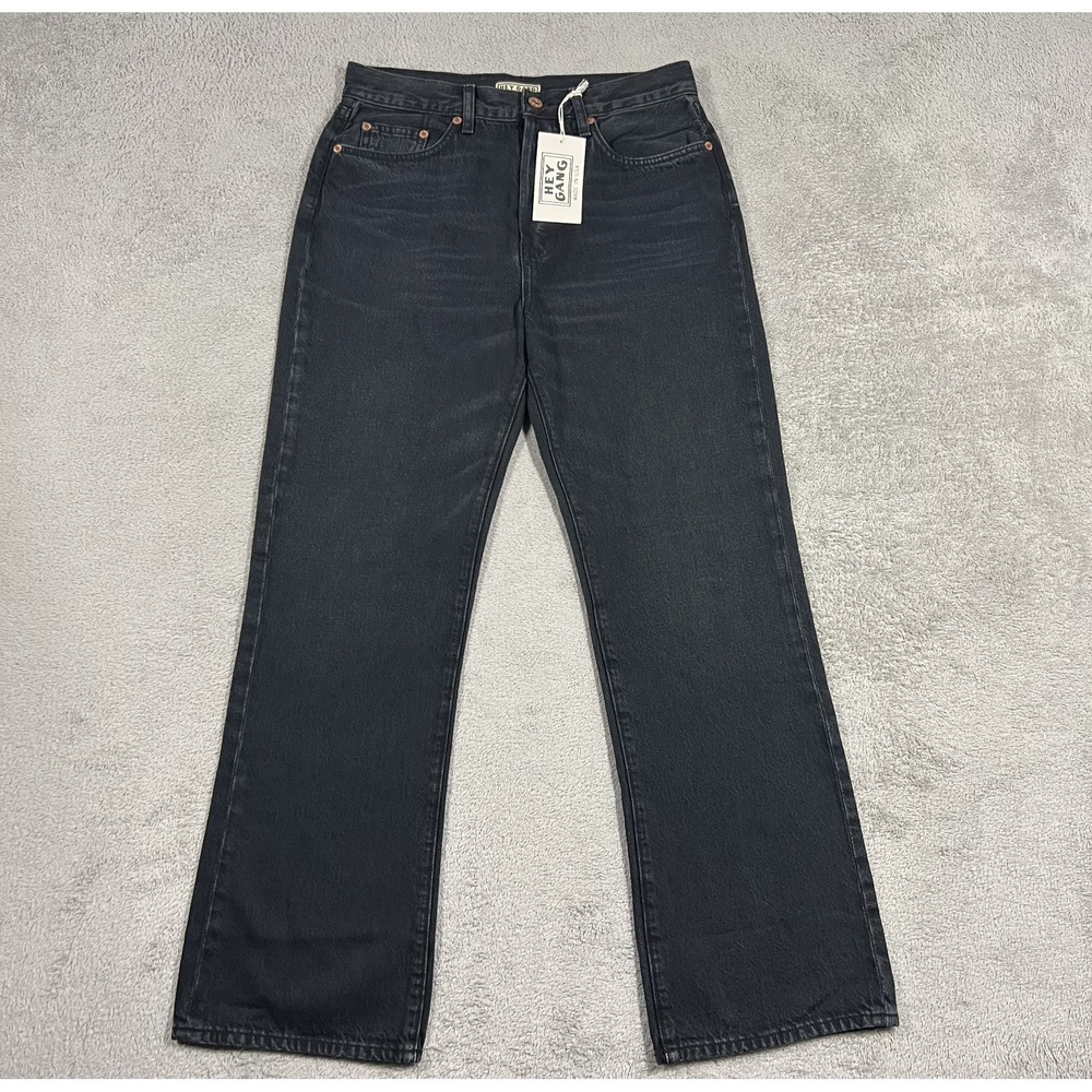 Hey Gang Jeans Womens 26 Black Bootcut Button Fly